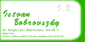 istvan bobrovszky business card